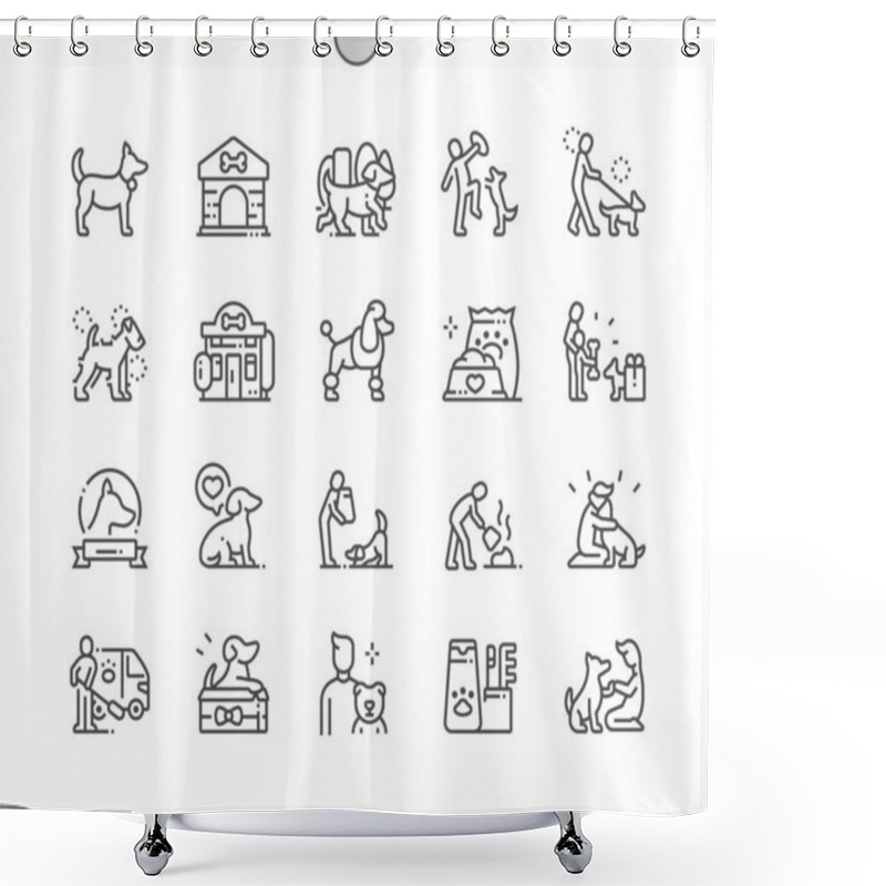 Personality  Dog Well-crafted Pixel Perfect Vector Thin Line Icons 30 2x Grid For Web Graphics And Apps. Simple Minimal Pictogram Shower Curtains