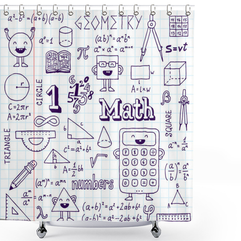 Personality  Mathematics. Hand Drawn Shower Curtains