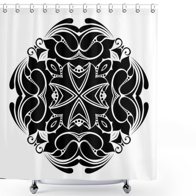 Personality  Beautiful Deco Black Mandala Shower Curtains