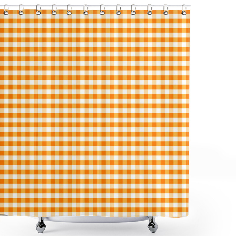 Personality  Gingham Check, Seamless Pattern Gingham Check Background In Orange And White For Arts, Crafts, Fabrics, Tablecloths, Decorating, Scrapbooks. EPS8 File Includes Pattern Swatch That Will Seamlessly Fill Any Shape. Shower Curtains