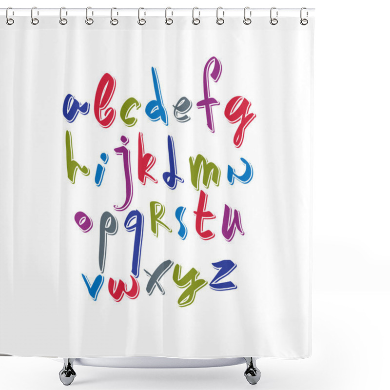 Personality  Script Font  Alphabet Letters. Shower Curtains