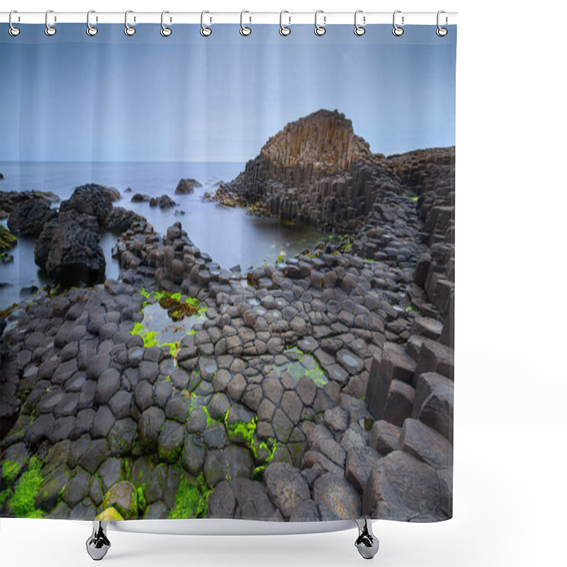 Personality  Basalt Rocks Formation Giants Causeway, Port Ganny Bay And Great Stookan, County Antrim, Northern Ireland, UK Shower Curtains