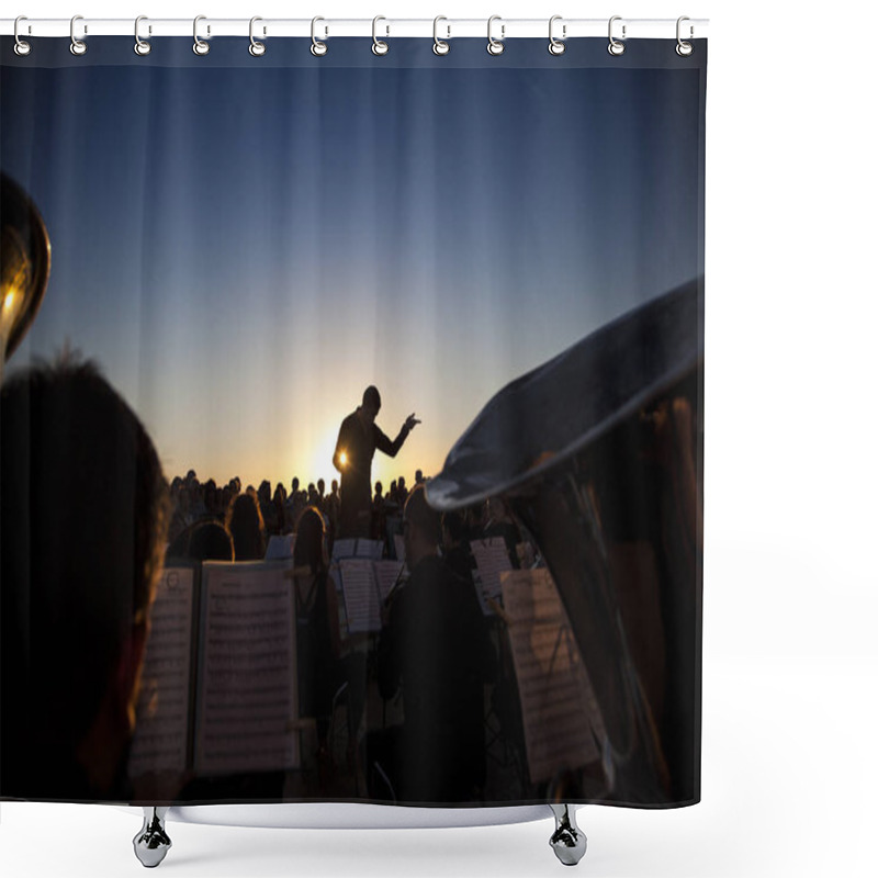 Personality  Philharmonic Orchestra Concert At Sunset Shower Curtains