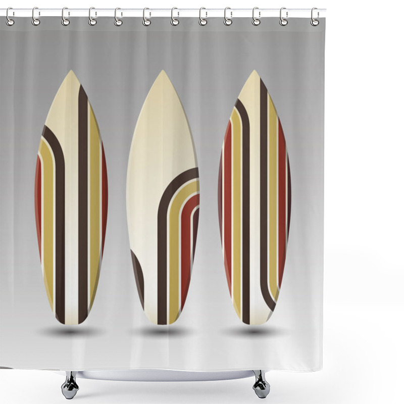 Personality  Vector Surfboards Design - Striped Pattern Shower Curtains