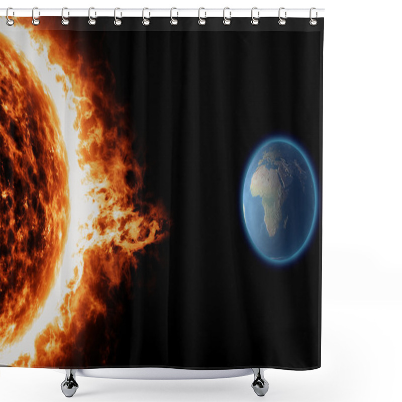 Personality  Sun, Solar Storm, Earth, Space Universe. Shower Curtains