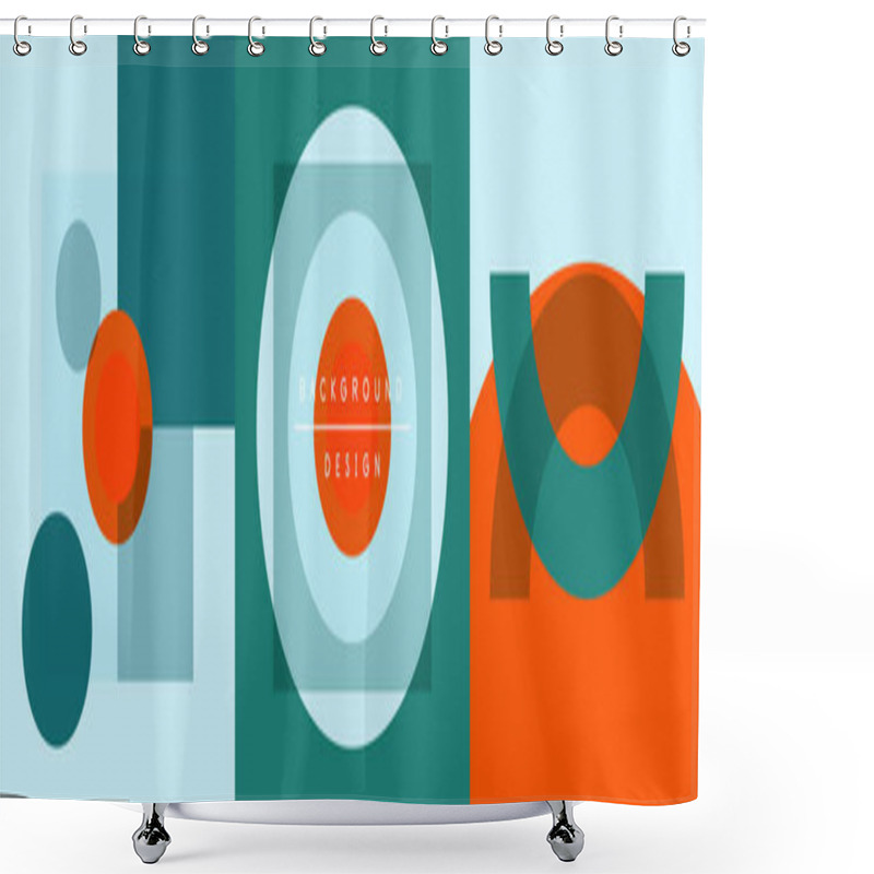 Personality  Neo Memphis Geometric Pattern With Circles, Squares And Lines. Pop Art Abstract Background For Covers, Banners, Flyers And Posters And Other Templates Shower Curtains