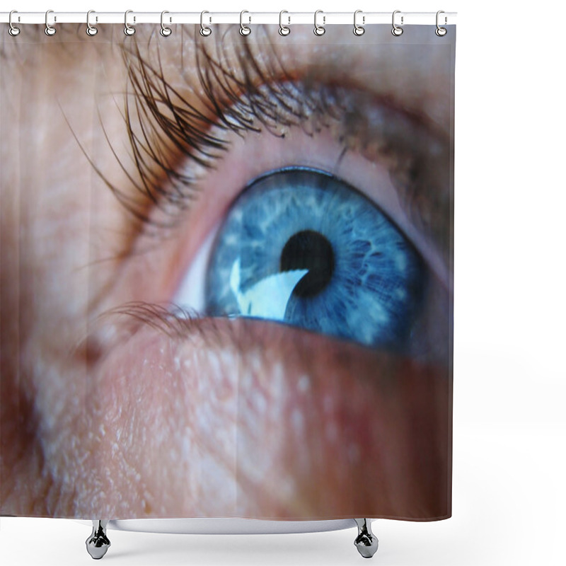 Personality  Blue Eye Close Up Shoot Shower Curtains