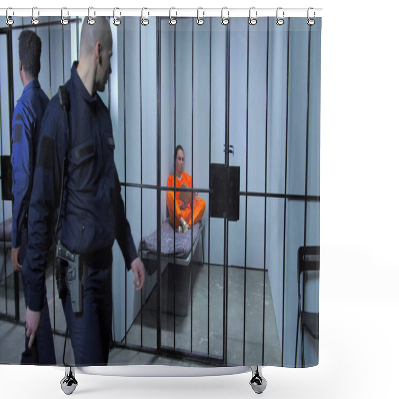 Personality  The Jailers Walk Around The Prison Bars Shower Curtains