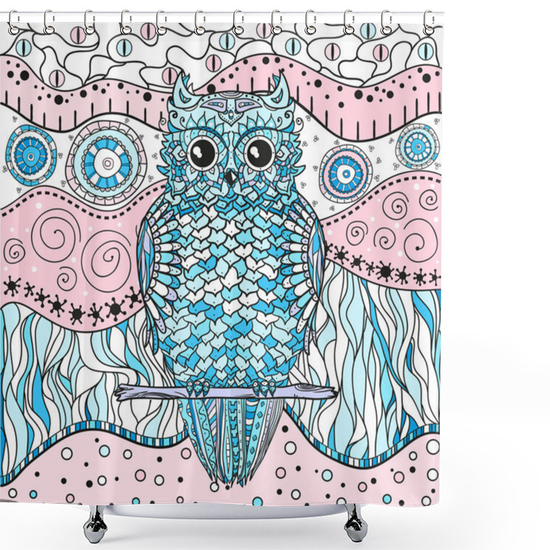 Personality  Mandala With Owl Shower Curtains