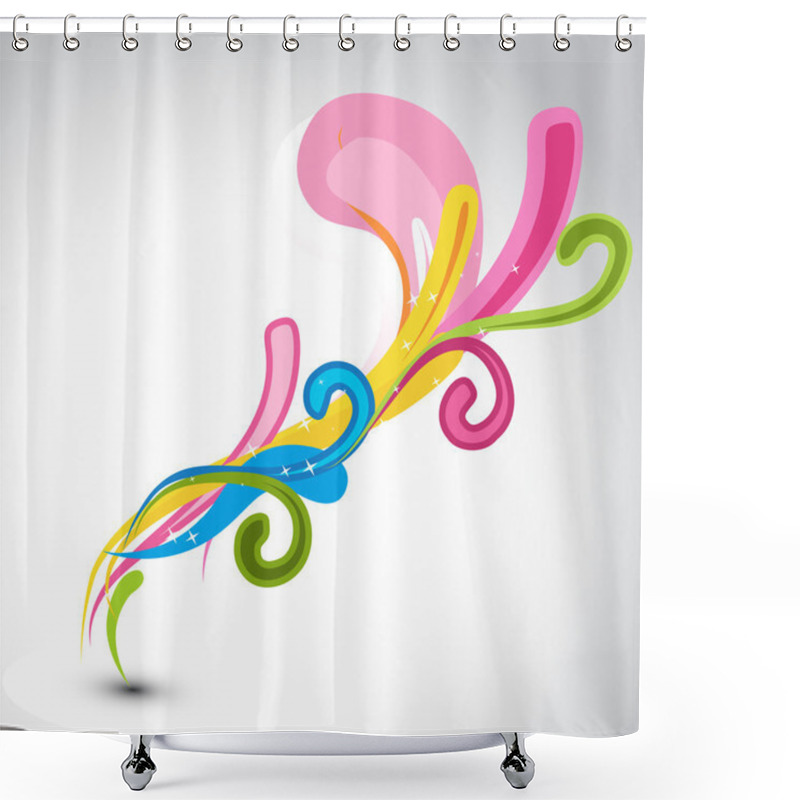 Personality  Vector Floral Design Shower Curtains