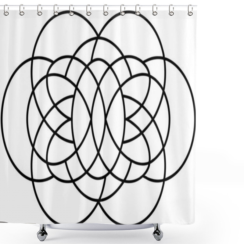 Personality  Intricate Intertwined Circles Design Shower Curtains