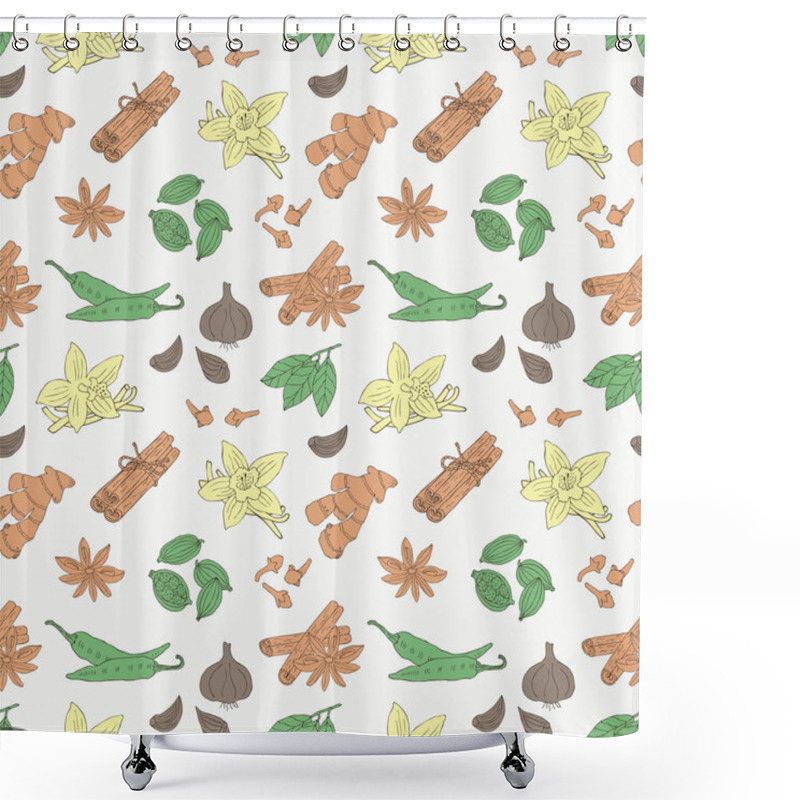 Personality  Spice Seamless Pattern Shower Curtains