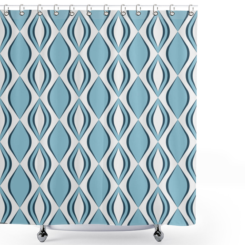 Personality  Seamless Geometric Pattern With Diamond Shapes In Retro Style. Shower Curtains