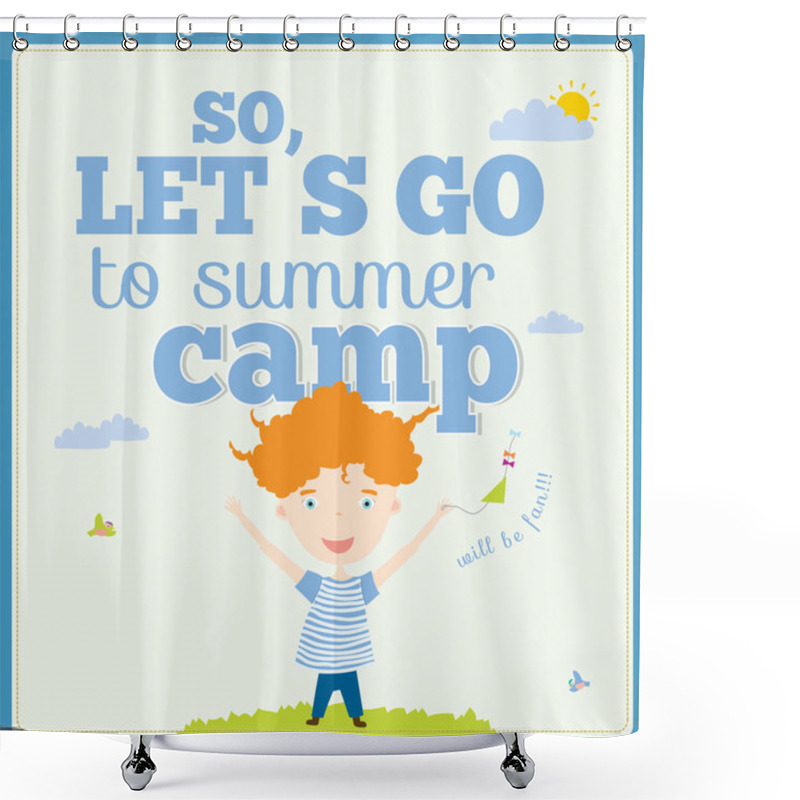 Personality  Lets Go Camp Shower Curtains