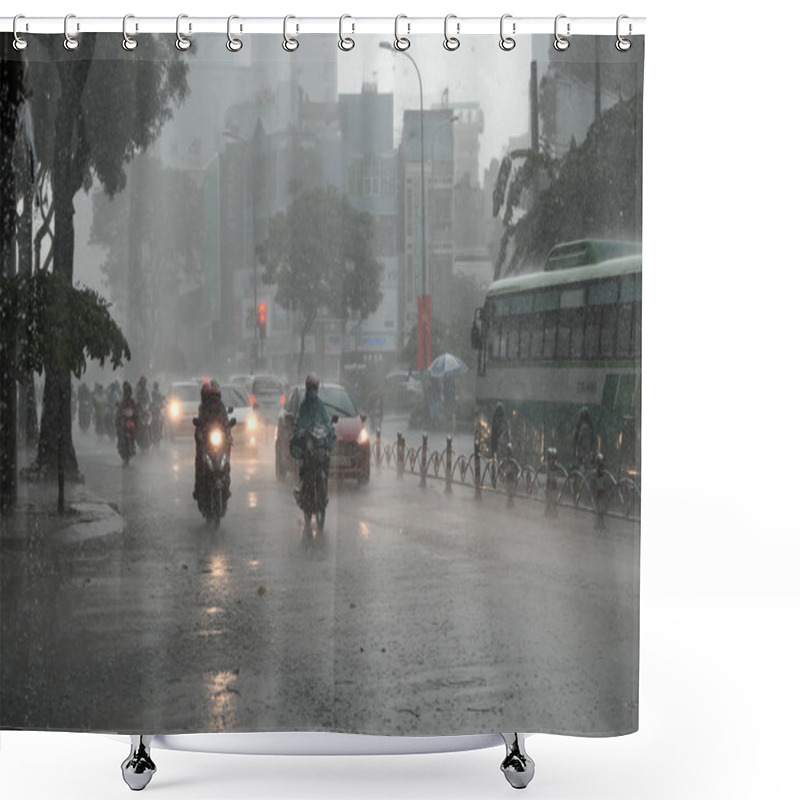 Personality  Heavy Rain, Rainy Season At Ho Chi Minh City Shower Curtains