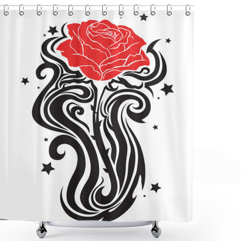 Personality  Elegant Rose Tattoo Shower Curtains