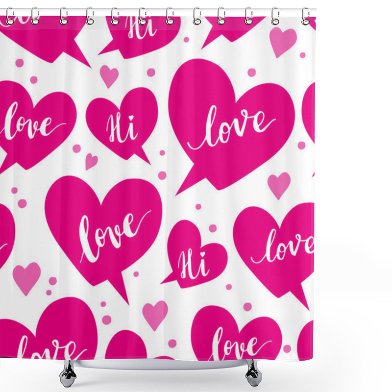 Personality  Romantic Concept Seamless Pattern With Speech Bubbles Shower Curtains