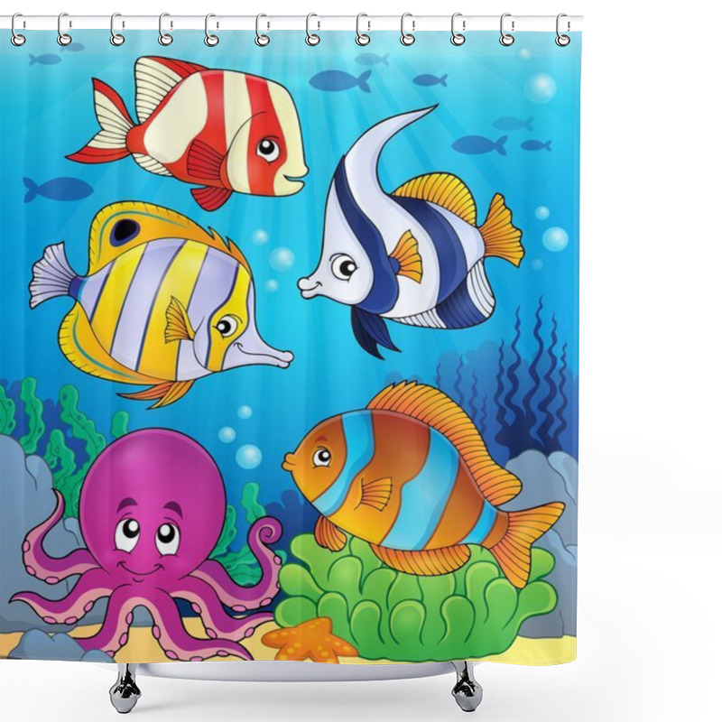 Personality  Coral Fauna Theme Image 5 Shower Curtains