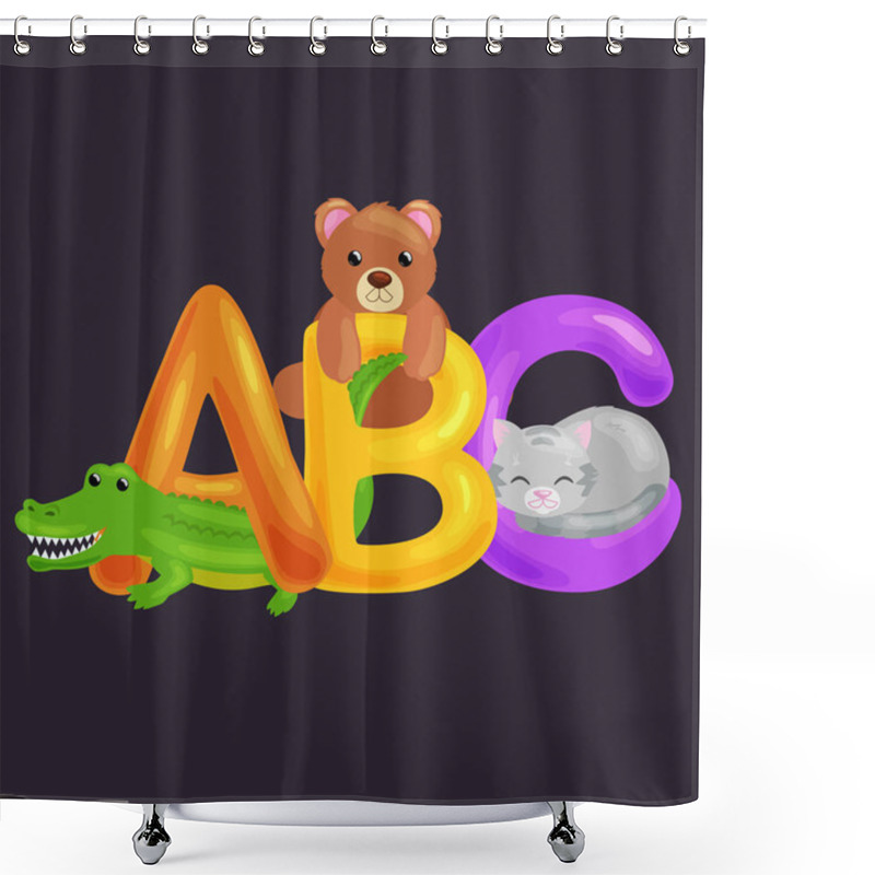 Personality  Abc Animal Letters For School Or Kindergarten Children Alphabet Education Isolated Shower Curtains