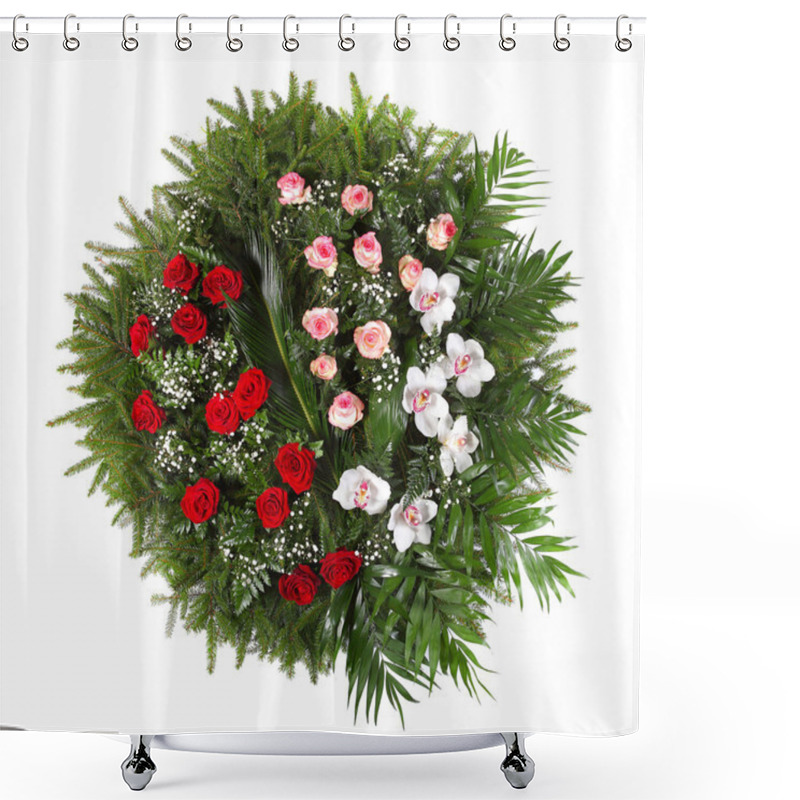 Personality  Green Funeral Wreath Shower Curtains