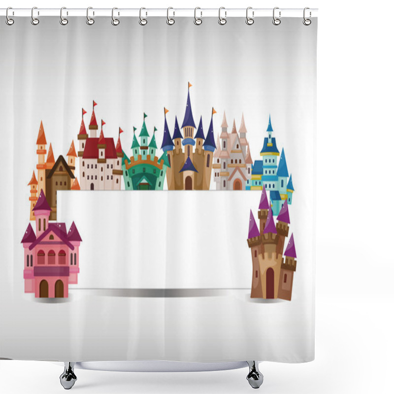 Personality  Cartoon Castle Card Shower Curtains