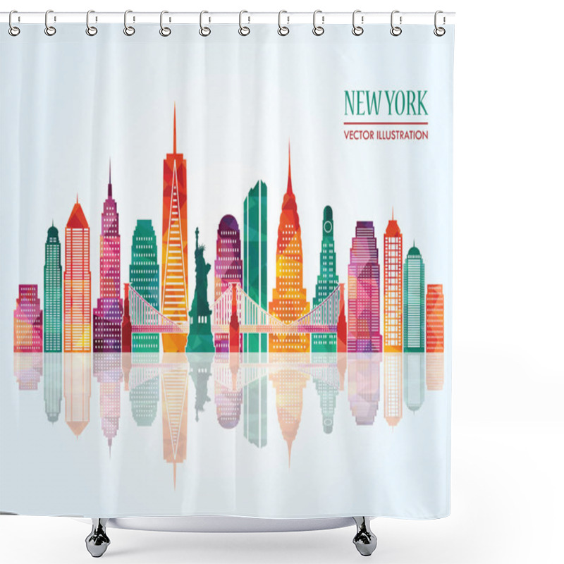 Personality  New York City. Vector Illustration Shower Curtains