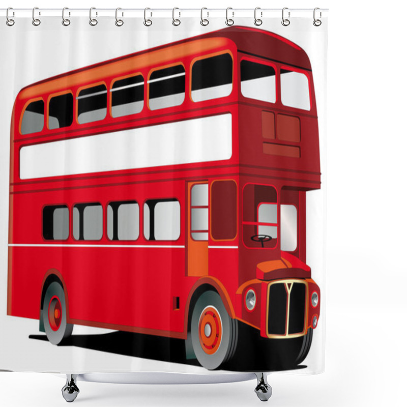 Personality  London Double Decker Bus Shower Curtains