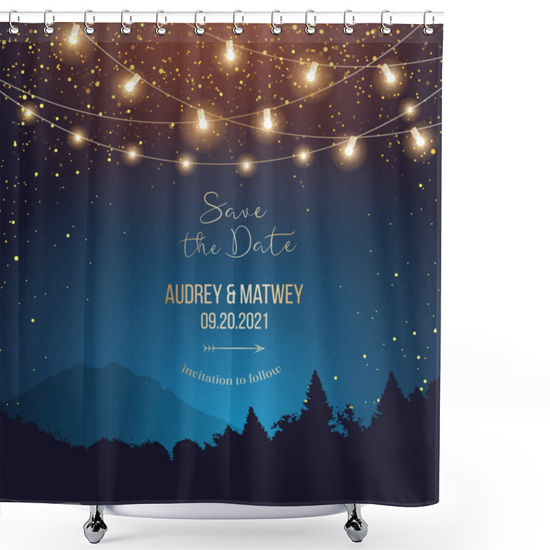 Personality  Magic Night Wedding Lights Vector Design Invitation Shower Curtains