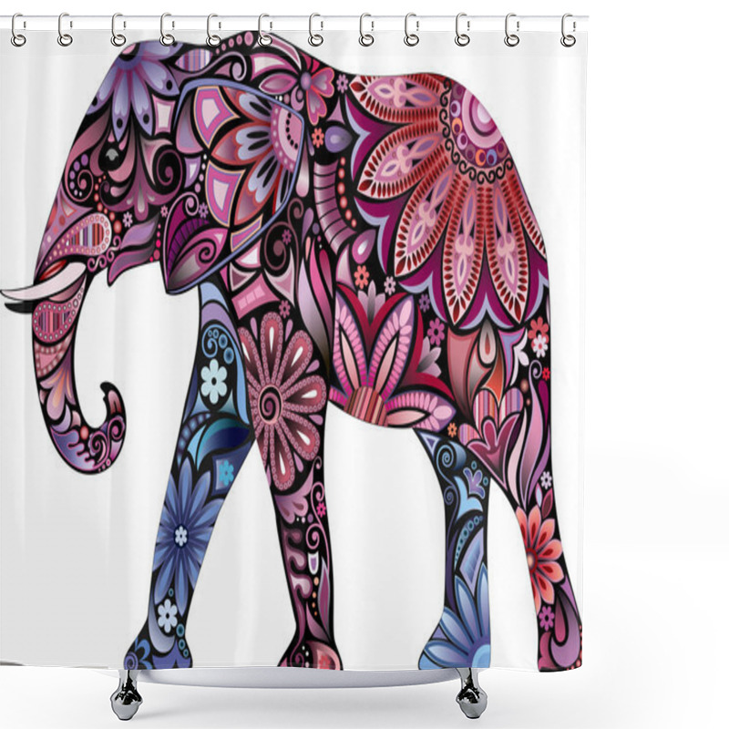 Personality  The Cheerful Elephant. Shower Curtains