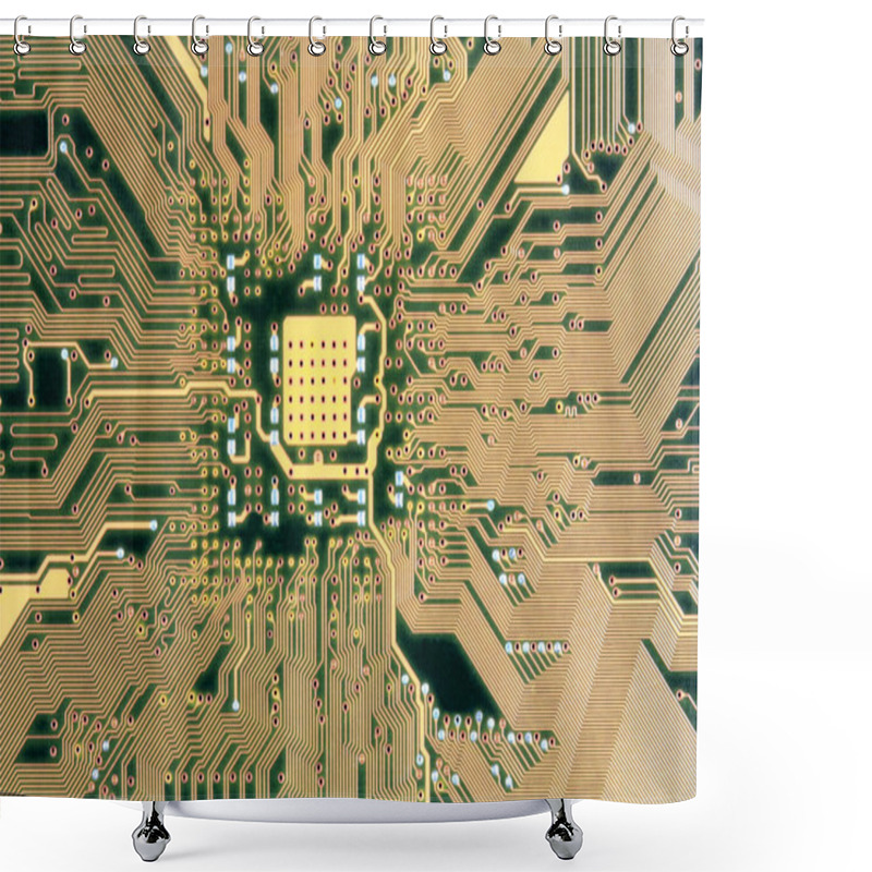 Personality  Computer Circuit Board Shower Curtains