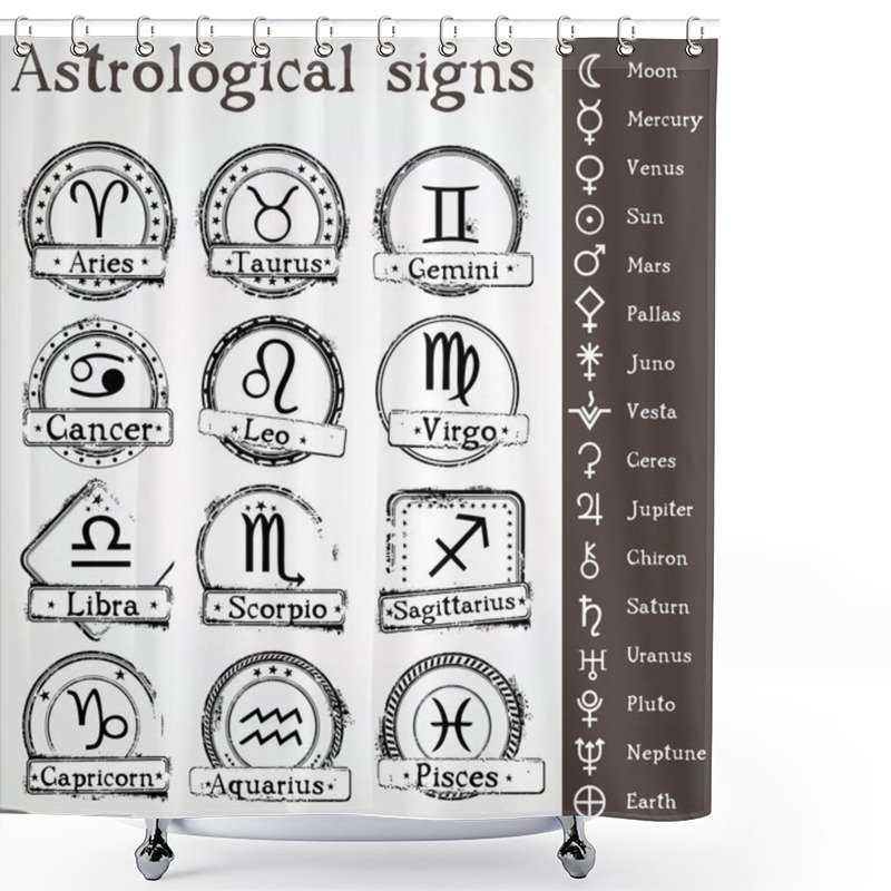 Personality  Astrological Signs Shower Curtains