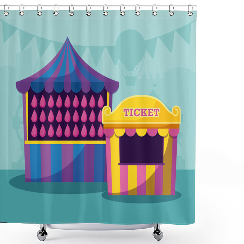 Personality  Circus Tent With Sale Ticket Shower Curtains