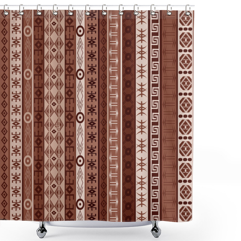 Personality  Brown Carpet With African Elements Shower Curtains