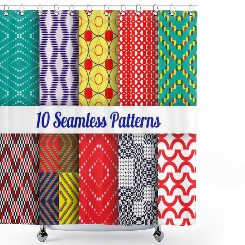 Personality  Set Of 10 Abstract Patterns Shower Curtains