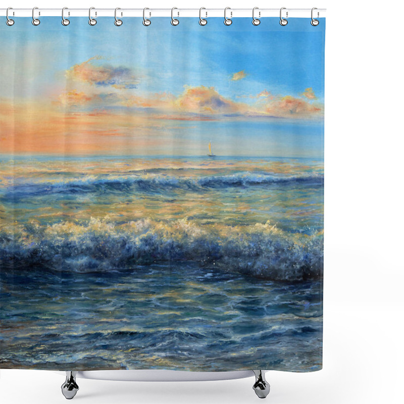 Personality  An Ocean Waves Shower Curtains