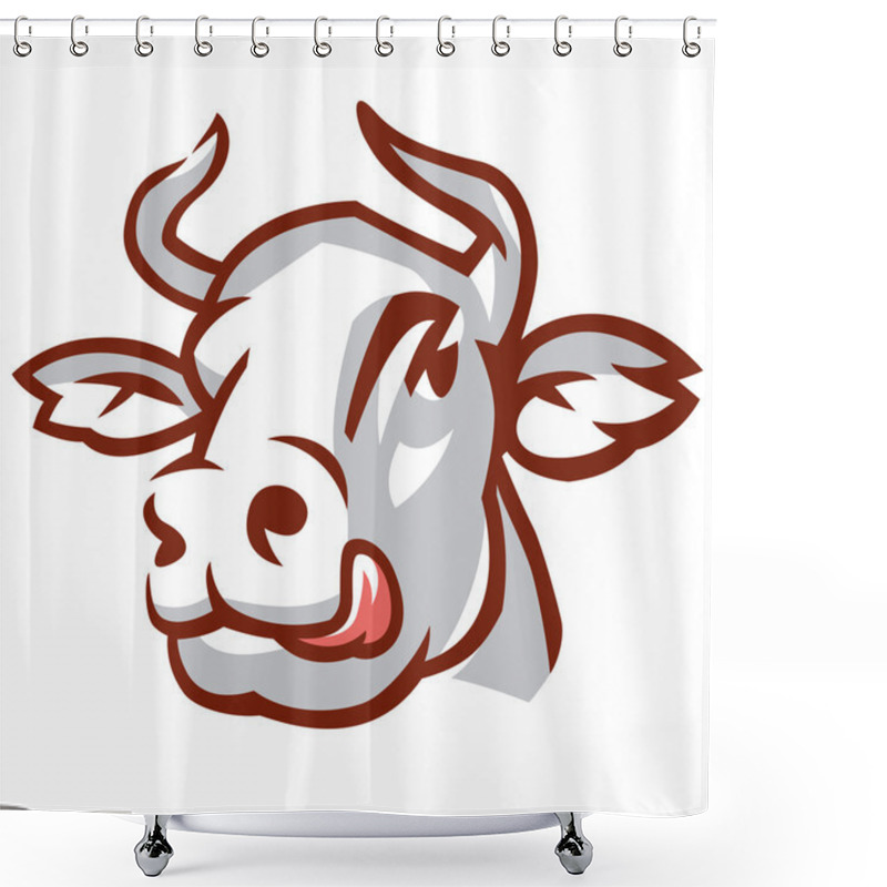 Personality  Head Of White Cow Shower Curtains