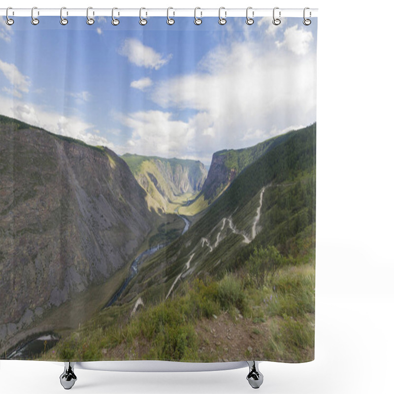 Personality  Valley Of The River, Top View Shower Curtains