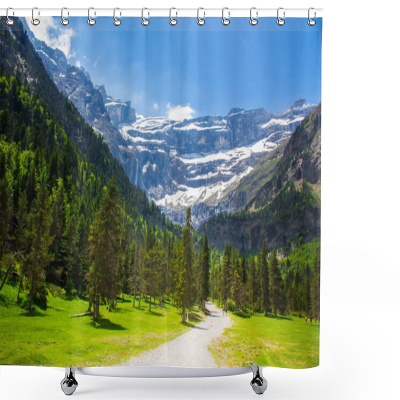 Personality  Waterfall In Pyrenees, France, Gavarnie Shower Curtains