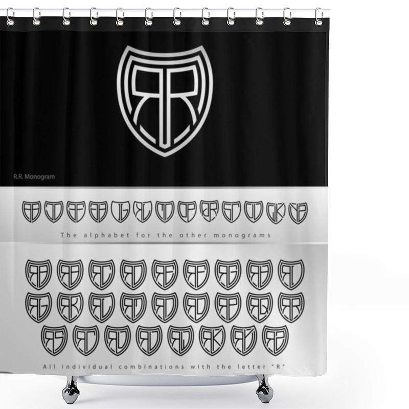 Personality  Monogram Design With Letter R Shower Curtains